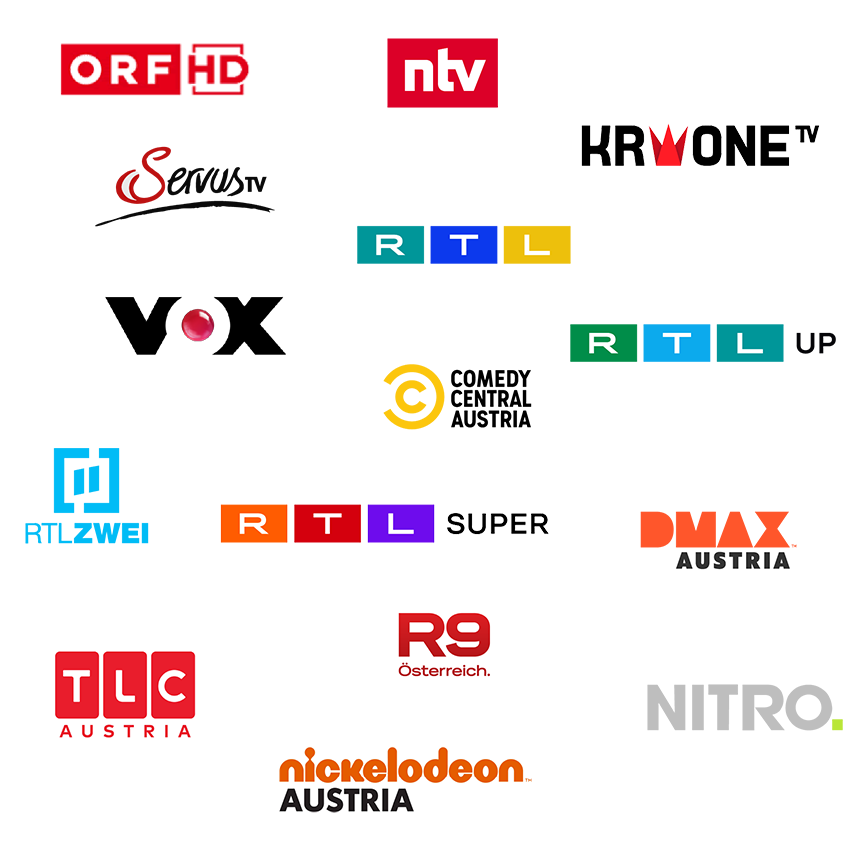 Partner-Senderlogos der Österreichliste