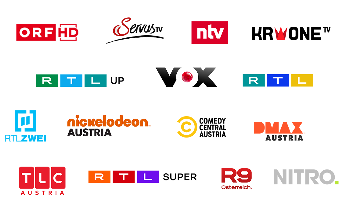 Partner-Senderlogos der Österreichliste