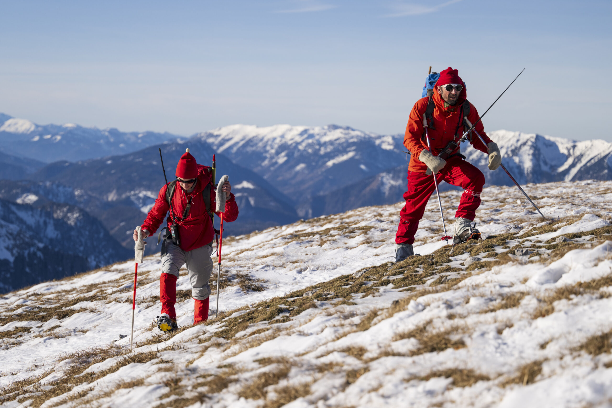 Bergretter bei der Suche der vermissten Bergsteigers